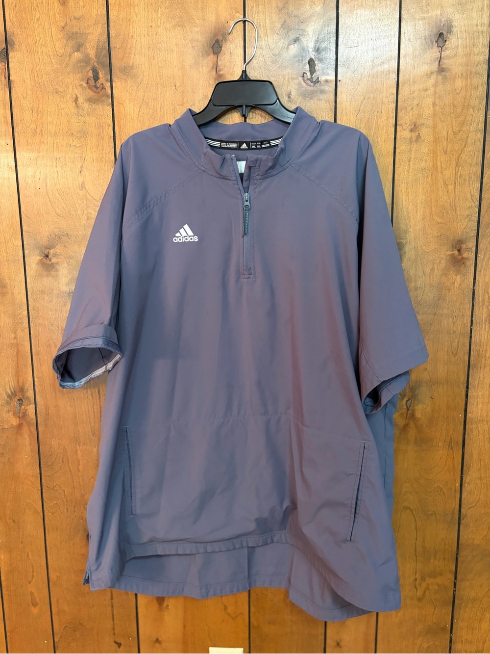 adidas Short-Sleeve Quarter-Zip Pullover - grey